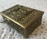 Erhard Sohne Ornate Cast Brass/Bronze Treasure Chest Lined With Working Key gift