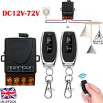 Wireless Remote Control Switch DC 12V 24V 48V 72V 30A 1Ch Relay Receiver 433MHz