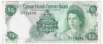 1974  CAYMAN ISLANDS  P.6a Prefix A/1 $5 five DOLLARS .. VF+