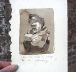 Antique WWI Watercolour Painting Drawing- 1914 British Soldier Tommy