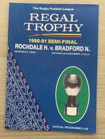 RUGBY LEAGUE PROGRAMME REGAL TROPHY SEMI FINAL ROCHDALE V BRADFORD 1990-91