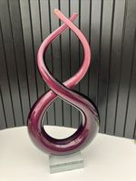 Vintage Amethyst Murano? Style Art Glass Love Knot Design 27cm Tall,sculpture
