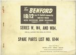 BENFORD W , W4 & WB4 SERIES 18/12 CONCRETE MIXER ORIG. 1971 FACTORY PARTS LIST