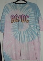 AC DC Official Product Top X Large Men's Women's Short Sleeve Tie Dye Top