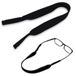 RUOJLING 2 Pack Sports Band for Glasses, Sunglasses - Neoprene 42 cm, Black