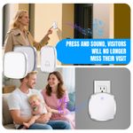 Wireless Door Bell Doorbell Waterproof Wall Plug In Loud 36 Chime LED Flash Set