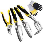 5 Piece Gardening Tools Set Aluminium Garden Kit Trowel Secateurs Fork Weeder
