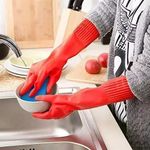 Large Rubber Gloves Latex Long Sleeve Household Washing Up Kitchen Cleaning Work