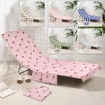 Sun Lounger Towel with Pockets, Beach Summer Holiday Essentials Extra Large