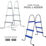33 inch Pool Step Ladder Double Sided Above Ground Metal Frame Swimming Pool