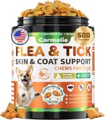 500 Crunchy & Creamy Dog Flea Chews, Natural Flea and Tick Skin Support for Dog