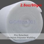 2/5M Fire Retardant Polyester Wadding Quilting Upholstery Batting 2.8oz-60" Wide