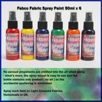 Fabric Spray Paint 50mlx6 Pack - For Textile Clothing & ART- Iron Fixed