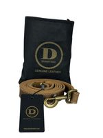 Heavy Duty Genuine Leather Dog Leash Adjustable Lead with Brass Buckle