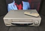 Bush VCR906SIL VHS Player Video Cassette Recorder With Remote Control TESTED 