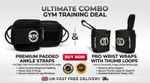 Gym Ankle Straps Wrist Wraps Support Set Weight Lifting Cable Kickbacks UK Gym