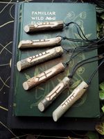 Wooden Ogham Pendant with Cord - Pagan, Wiccan, Witchcraft, Celtic Tree Ogam
