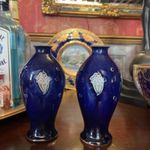 Pair Royal Doulton Lambeth Art Nouveau Vases 8498 Mark V Marshall MVM