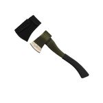 FOX Deluxe Fibreglass Handle Hatchet Axe Medium Green Bushcraft Camping Woodwork