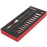 Milwaukee 4932479824 28pc 1/4" Ratchet & Socket Set Foam Insert