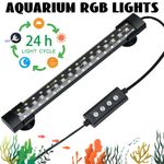 Auto On Off Aquarium Light Waterproof 24/7 Timer Full Spectrum RGB Fish Tank Bar