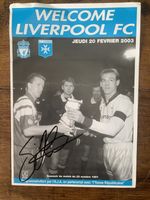 UEFA Cup Programme Auxerre V Liverpool  20/02/03 Signed By Sammi Hyypia COA