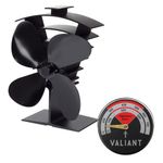 Valiant Premium 4 Stove Fan and Red Thermometer Stove Accessory Pack