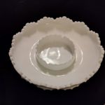 Fenton White Milk Glass Hobnail Candle Holder Chip & Dip Bowl Hurricane Lamp