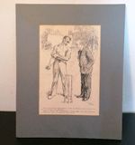 1930 Punch Cricket Print Frank Reynolds Vintage Original Mounted Cartoon