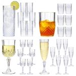 VINTAGE CLEAR CRYSTAL EFFECT PLASTIC GLASSES DRINKING PICNIC GARDEN ACRYLIC