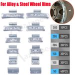 160Pcs Assorted Knock On Balance Weights Alloy & Steel Tyre Wheel Rims 5g-30g