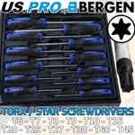 US PRO Magnetic TORX Screwdriver Set 12pc Star Tork Tool Set T6 - T45 Torx Drive