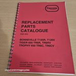Triumph 650cc T120 TR6 1972 Parts  Manual Reproduction
