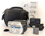 Panasonic VDR-D150 Handheld Mini DVD Camcorder Silver Tested + Charger Case Etc