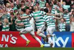 DAIZEN MAEDA CELTIC OLD FIRM GOAL HUGE 16X12 PHOTO 2 - OVERHEAD KICK