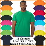 Mens Breathable T Shirt Cool Dry Sports Running Wicking Gym Team Top Kids Womens