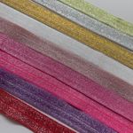 Fold Over Elastic - Plain Glitter (2 metre lengths)
