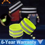 4x Reflective Bands Reflector For Wrist Ankle Leg High Visibility Straps Walking