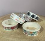 5 X Rolls Heart Pattern Decorative Washi tape Gift Wrapping Craft Pastel Hearts