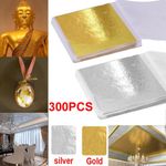 300X Leaf Foil Sheets Gilding Art Craft Metallic Transfer DIY Gold Silver Copper