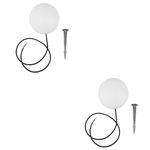 2Pcs Outdoor Garden Globe Lamp Stakes Waterproof LED Light Decoration
