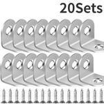 20Pcs Small Brackets 20x20x16mm L Brackets Stainless Steel Angle Brackets with