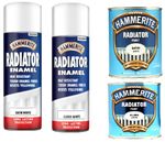 Hammerite  Radiator Paint Satin  Gloss Quick Drying White Paint  All Sizes