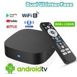 Android 16 TV Box 8GB RAM 128GB ROM 8K 4K Dual WiFi Media Player UK Stock
