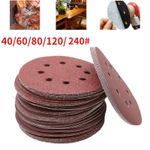 125mm 8 Holes Sanding Discs 40 60 80 120 240 320 400 600 Grit Orbital Sander Pad