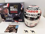 Nigel Mansell signed 1991  Williams taxi senna 1:2 Scale helmet Model F1 COA