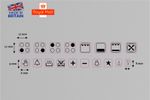 4 RING HOB COOKER TOP  STOVE STICKERS + 14 OVEN DECALS LABELS MARKINGS SYMBOLS.