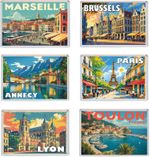 Various Belgium & France Fun Jumbo Fridge Magnet - Holiday Souvenir Gift