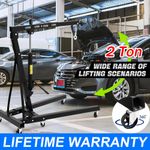 2 Ton Hydraulic Folding Engine Crane Hoist Lift Stand 2000kg Garage Workshop