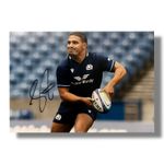 Signed SIONE TUIPULOTU A4 Photo - Scotland Rugby Memorabilia - COA